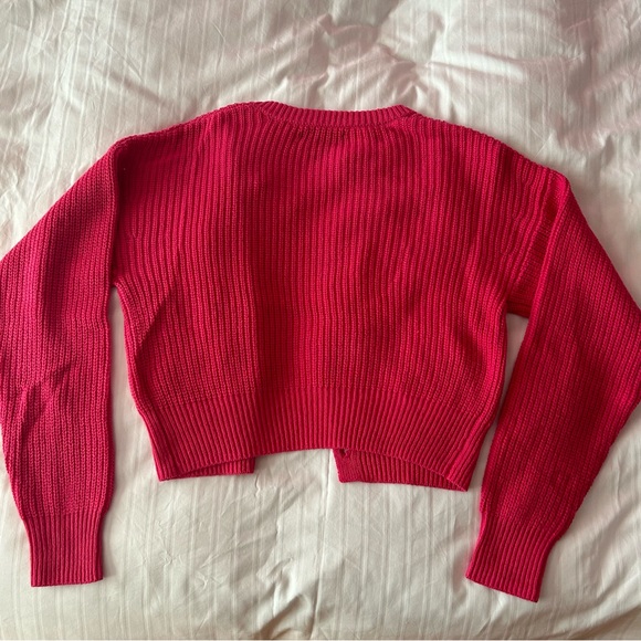 forever 21 hot pink knit cardigan sweater - Picture 3 of 4